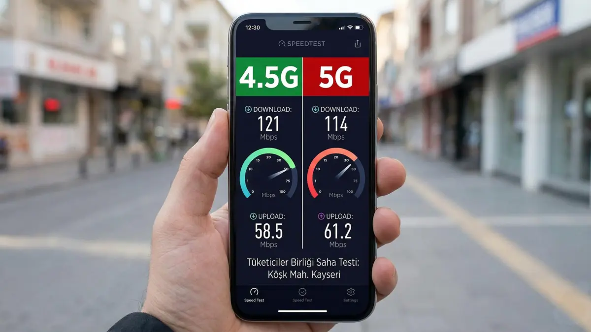 Kayseri 5g ve 4. 5g hız testi karşılaştırması - umut karademir tüketiciler birliği