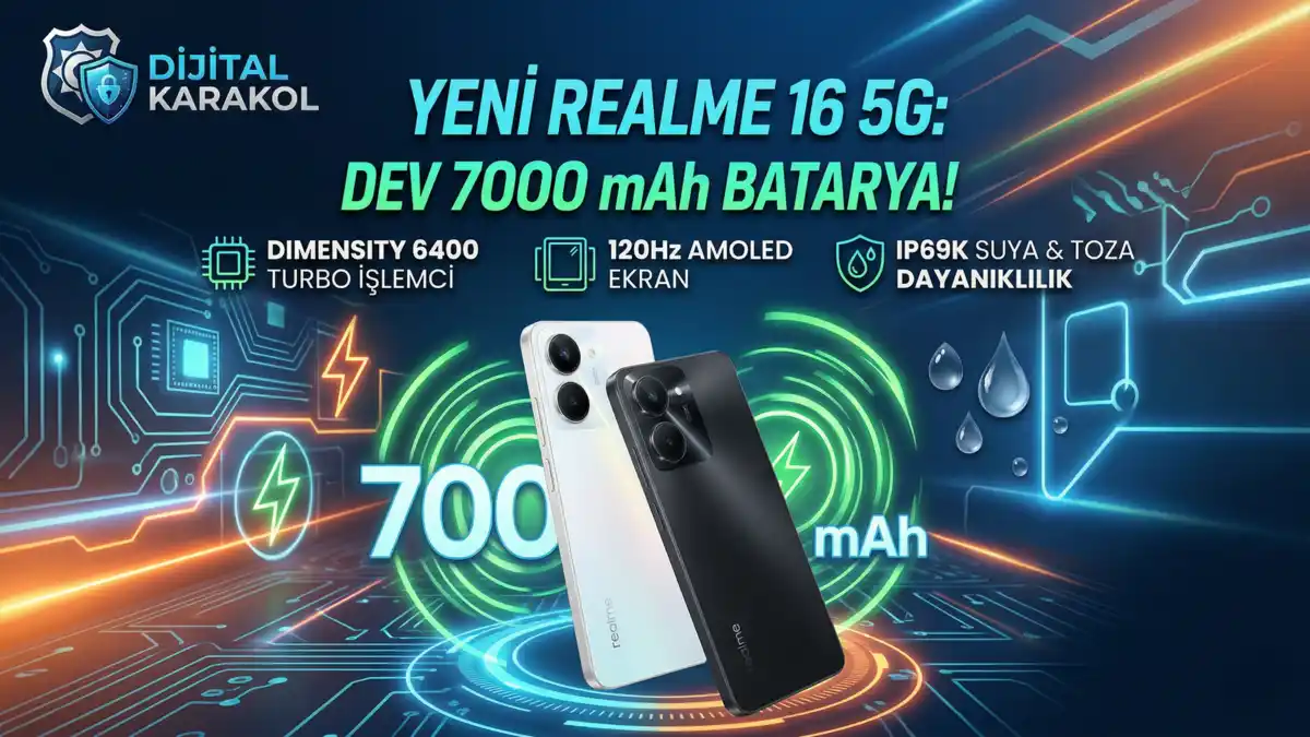 Realme 16 5g özellikleri: 7000 mah batarya ve ip69k dayanıklılık sertifikası tanıtıldı