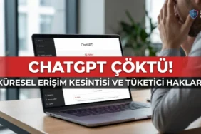 Dizüstü bilgisayar ekranında 'ağ hatası' veren chatgpt arayüzü karşısında erişim kesintisi nedeniyle mağduriyet yaşayan kullanıcı.