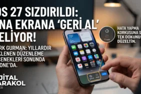 Ios 27 güncellemesi ile iphone ana ekranına eklenecek olan geri al ve yinele butonlarının arayüzdeki görünümü.