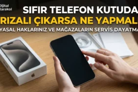 Kutusundan arızalı çıkan sıfır akıllı telefon ve mağazaların servis dayatmasına karşı tüketici hakları uyarısı.