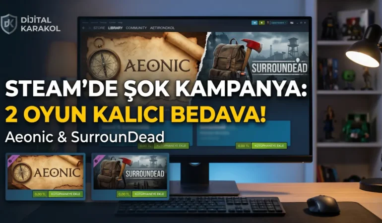 Steam ücretsiz oyunlar kampanyası: aeonic ve surroundead kütüphaneye nasıl eklenir?