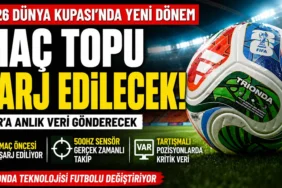 2026 fifa dünya kupası’nın resmi topu trionda’nın şarj edilen sensör sistemi ve var teknolojisini anlatan manşet görseli