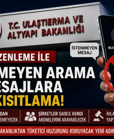 Akıllı telefon ekranında istenmeyen arama uyarısı ve 850'li hatlara yönelik yeni yasal düzenlemeleri temsil eden dijital karakol manşet görseli.