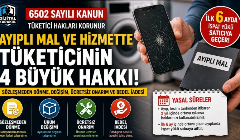 Ayıplı mal hakları: kusurlu ürünlerde tüketici i̇adesi ve değişim şartları