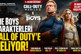 Call of duty mobile 5. Sezon revenge güncellemesinde the boys karakterleri homelander, starlight ve black noir’un yer aldığı manşet görseli.