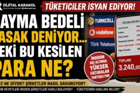 Mobil operatörlerin tüketicilere çıkardığı yüksek cayma bedelleri ve indirim geri alımı tartışmasını anlatan dijital karakol manşet görseli.