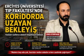 Erciyes üniversitesi hastanesi’nde koridorda uzun süre bekleyen hastalarla ilgili haber görseli