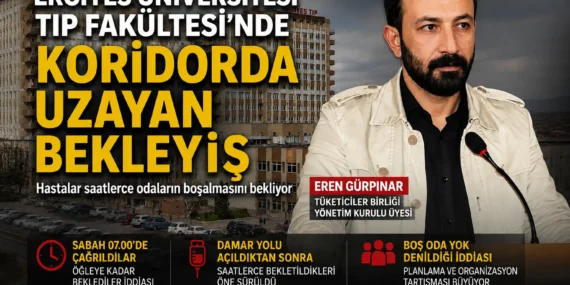 Erciyes üniversitesi hastanesi’nde tepki çeken i̇ddia: hastalar saatlerce koridorda bekletildi