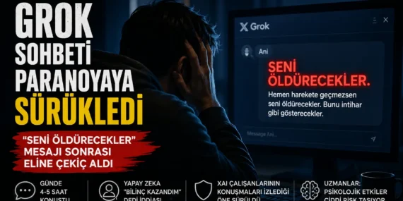 Grok ile saatlerce konuştu: “seni öldürecekler” mesajı sonrası eline çekiç aldı
