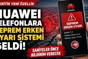 Huawei telefonlara gelen deprem erken uyarı sistemi için hazırlanan dikkat çekici manşet görseli
