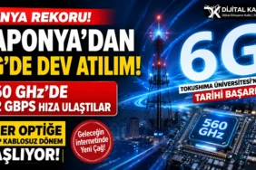 Japonya’da tokushima üniversitesi araştırmacılarının 560 ghz bandında 112 gbps hız rekoru kırdığı 6g teknolojisini anlatan manşet görseli