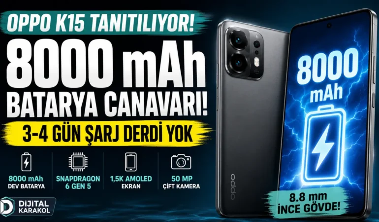 Oppo k15 özellikleri sızdırıldı: 8000 mah batarya ve snapdragon 6 gen 5
