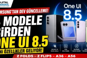 Samsung’un galaxy z fold5, z flip5, a36 ve a56 modelleri için yayınladığı one ui 8. 5 güncellemesini gösteren manşet görseli