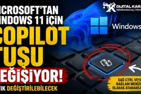 Windows 11’de copilot tuşunun özelleştirilebileceğini gösteren microsoft temalı manşet görseli
