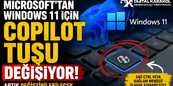 Microsoft copilot tuşunu değiştiriyor: windows 11’e yeni özelleştirme özelliği geliyor