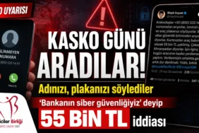 Kasko yenilemesi sonrası 0850’li numaradan arandığını belirten kullanıcının 55 bin tl dolandırıcılık iddiasına ilişkin haber görseli