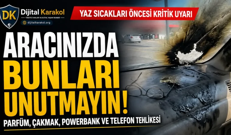 Araçta unutulan eşyalar yazın yangın riski taşıyor: parfüm, çakmak, powerbank ve telefon uyarısı