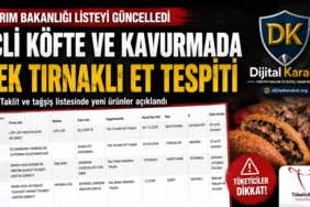 Tarım ve orman bakanlığı’nın güncellediği taklit ve tağşiş listesinde içli köfte ve kavurmada tek tırnaklı et tespiti yapıldığına ilişkin haber görseli.