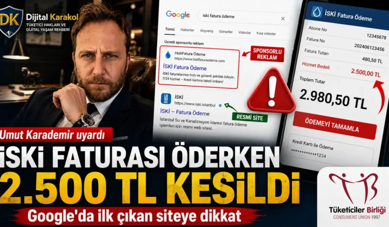 İski̇ faturası ödemek i̇sterken 2. 500 tl i̇şlem ücretiyle karşılaştı: uzmanlardan “resmi site” uyarısı