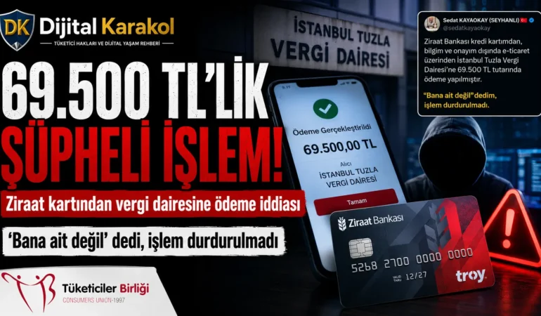 Ziraat bankası kartından 69. 500 tl vergi dairesine gitti i̇ddiası: “bana ait değil dedim, durdurulmadı”