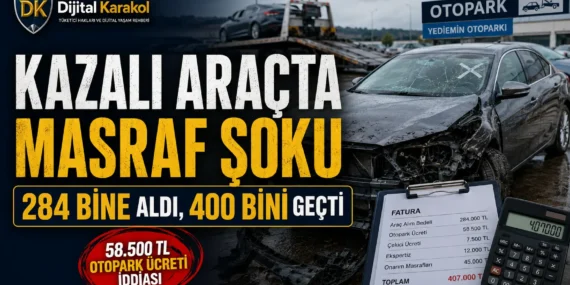 284 bine aldığı kazalı araçta hesap şaştı: otopark ücreti i̇syan ettirdi