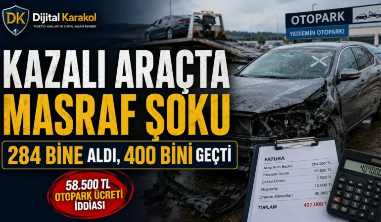 284 bine aldığı kazalı araçta hesap şaştı: otopark ücreti i̇syan ettirdi