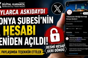 Tüketiciler birliği konya şubesi'nin uzun süre askıda kalan resmi x hesabının yeniden erişime açıldığını duyuran manşet görseli