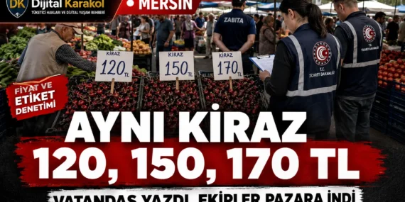 Mersin’de aynı kiraz 120, 150, 170 tl: vatandaş yazdı, ekipler pazara i̇ndi