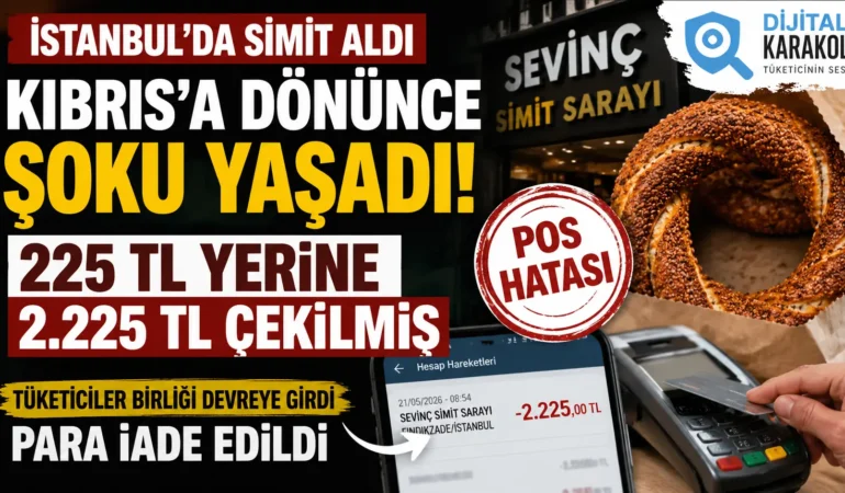 İstanbul’da simit aldı, kıbrıs’ta fark etti! Fazla çekilen para böyle geri döndü