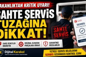 Sahte yetkili servis uyarısı. Ticaret bakanlığı, tüketicilerin servis hizmeti almadan önce serbi̇s üzerinden yetkili servis bilgilerini kontrol etmesini öneriyor.