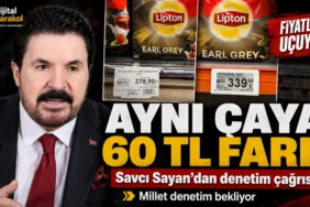 Savcı sayan’ın market fiyatlarına tepki gösterdiği aynı çayda 60 tl fiyat farkı ve denetim çağrısı görseli