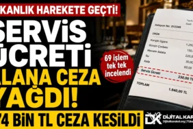 Ticaret bakanlığı denetiminde servis ücreti aldığı tespit edilen restorana 274 bin tl ceza uygulanmasını anlatan dijital karakol haber görseli