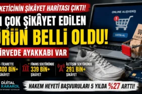 Türkiye'de tüketicilerin en çok şikâyet ettiği ürün ve sektörleri gösteren görsel. Ayakkabı ilk sırada yer alırken e-ticaret, finans ve iletişim sektörleri en fazla şikâyet alan alanlar arasında bulunuyor.