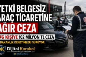 Ticaret bakanlığı yetki belgesiz araç ticareti yapan 176 kişi ve işletmeye 102 milyon tl idari para cezası uyguladı