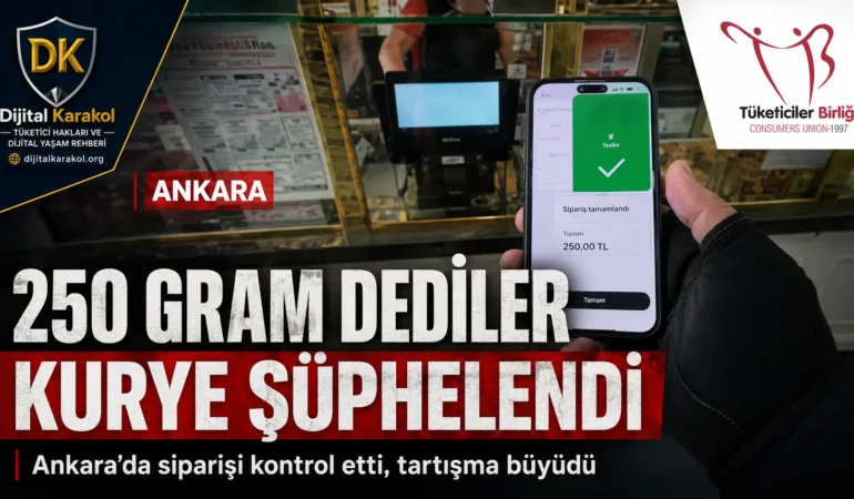 Kurye şüphelendi, tartı gerçeği gösterdi: 250 gramlık tatlı 206 gram çıktı!