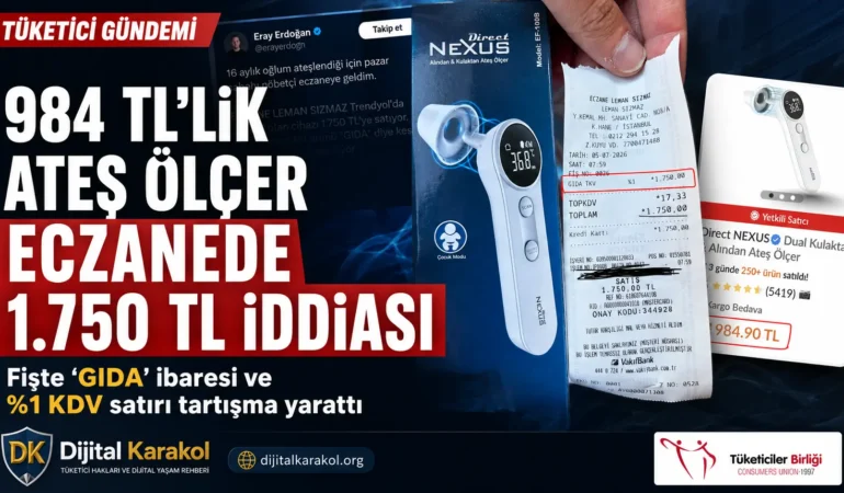 Çocuğu ateşlenince nöbetçi eczaneye gitti: fişteki “gıda” satırı tartışma yarattı