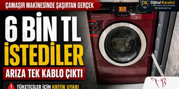 Servis 6 bin tl i̇stedi, çamaşır makinesi tek kabloyla çalıştı