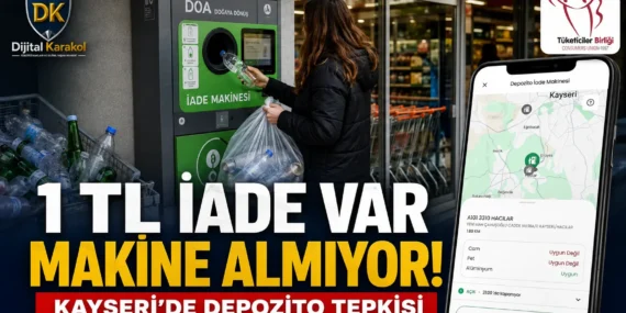 Kayseri’de depozito iade makinesi sorunu: pet ve cam şişeler alınmıyor